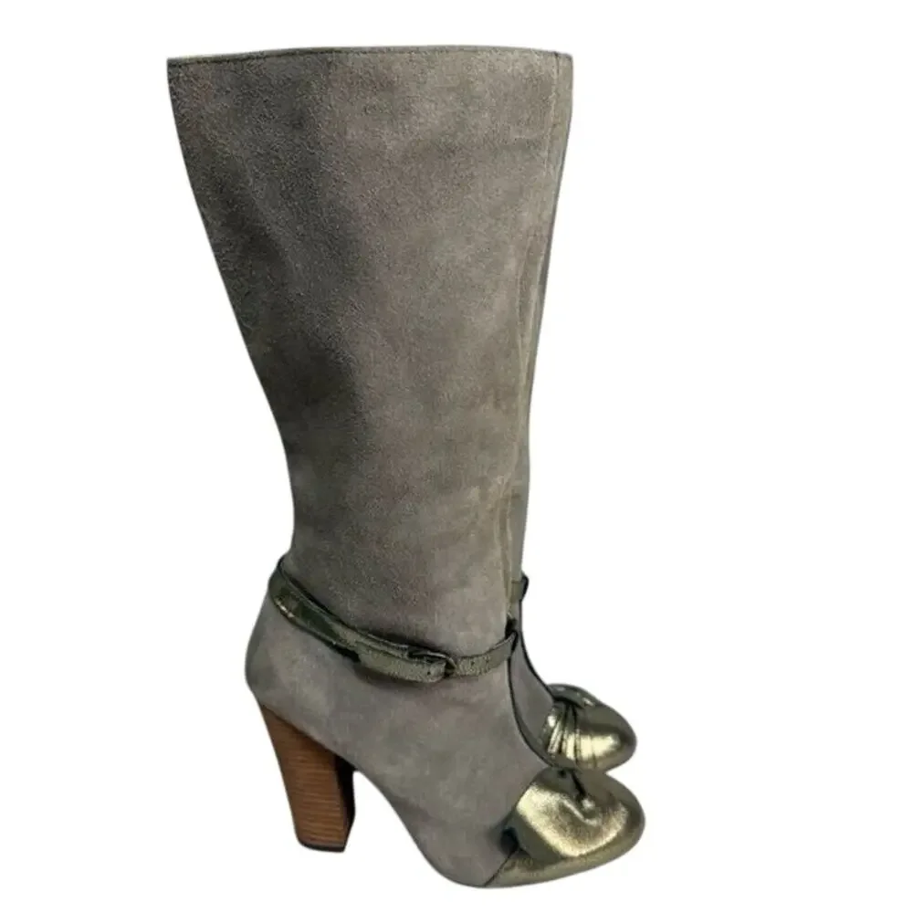Joyfolie Women’s Boots sz 7 Leather Suede Knee High Victorian Dainty #K476